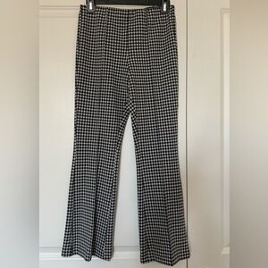 vestique Black and White Gingham Flare Pants